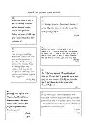 English Worksheet: Could you give me some advice?