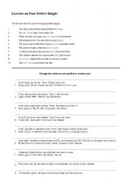 English worksheet: Drills on The Past Perfect Tense