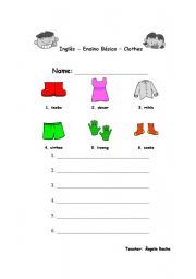 English Worksheet: The Clothes