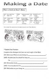 English Worksheet: Making a Date 