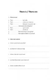 English worksheet: There is / There are