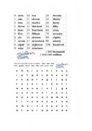 English worksheet: Numbers