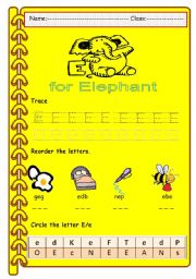 English worksheet: letter E