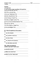 English Worksheet: Verb to BE