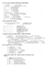 English Worksheet: present cont. v.s. present simple