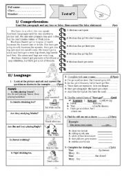 English Worksheet: test / review
