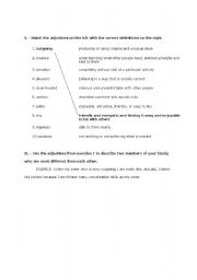 English worksheet: Adjectives