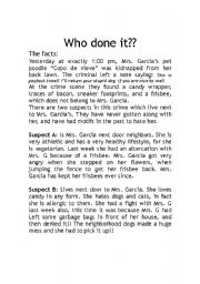 English Worksheet: who done it? alibi game