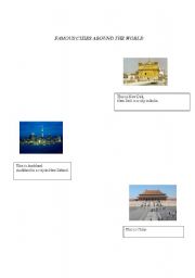 English worksheet: Cities aroud the word