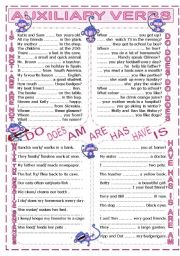 English Worksheet: Auxiliary verbs DO HAVE BE