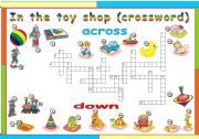 English Worksheet: In the toy shop - Crossword (KEY)