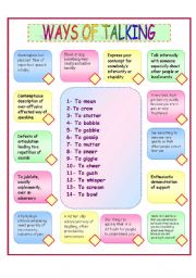 English Worksheet: Ways of talking
