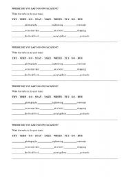 English worksheet: Complete with the correct verbs
