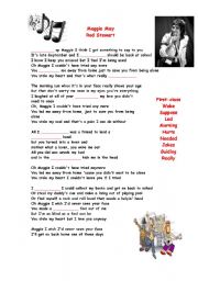 English worksheet: Maggie May Lyrics by Rod Stewart