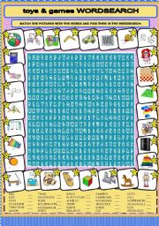 TOYS & GAMES WORDSEARCH