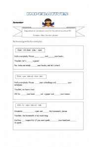 English worksheet: Imperatives