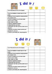 English Worksheet: self-evaluation