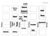 English Worksheet: City Map