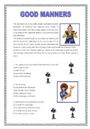 English Worksheet: Good manners ( 2 pages ) 