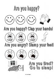 English Worksheet: Are you happy?