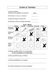 English Worksheet: Health & Nutrition