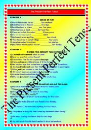 English Worksheet: PRESENT PERFECT TENSE