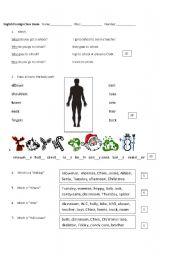 English worksheet: Test for ESL Grade 5