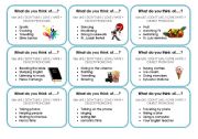 English Worksheet: What do you think of -speaking cards