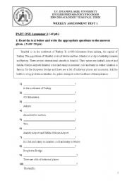 English Worksheet: reading