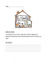 English worksheet: My house