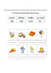 English worksheet: birthday