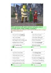 English Worksheet: Asking questions with SHREK