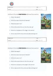 English worksheet: Over the edge - film activity