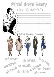 English Worksheet: Clothes