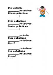 English Worksheet: ONE POTATO