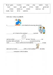 English worksheet: present simple