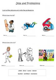 English worksheet: Jobs and Professions