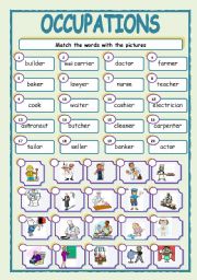 English Worksheet: OCCUPATIONS