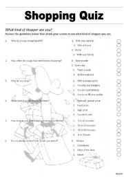 English Worksheet: What Kind of Shopper Are You?