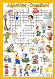 English Worksheet: ADJECTIVES - CrossWord