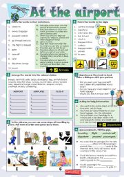 English Worksheet: AT THE AIRPORT