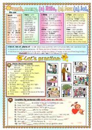 English Worksheet: MUCH, MANY, (A) LITTLE, (A) FEW, (A) LOT  