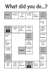 English Worksheet: Past simple boardgame