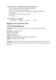 English worksheet: exam sample 