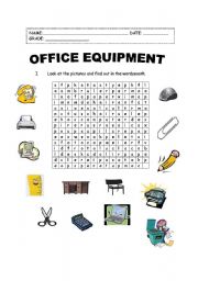 English Worksheet: office equipment