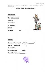 Giving Directions Worksheets