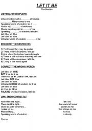 English Worksheet: The Beatles - LET IT BE