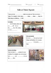 English Worksheet: shopping guide