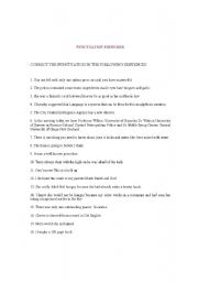 English worksheet: Correcting punctuation
