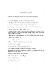 English Worksheet: Correcting punctuation